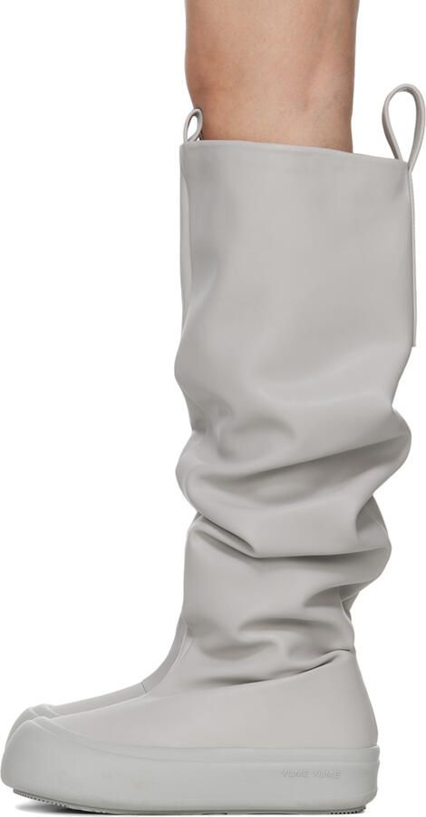 YUME Gray Fisher Faux-Leather Boots - Picture 5