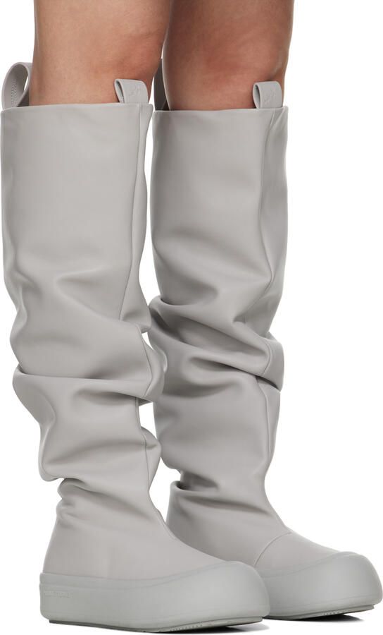 YUME Gray Fisher Faux-Leather Boots