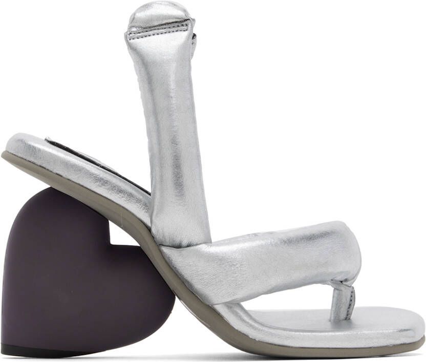 YUME Silver Love Heeled Sandals