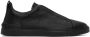 ZEGNA Black Triple Stitch Sneakers - Thumbnail 1