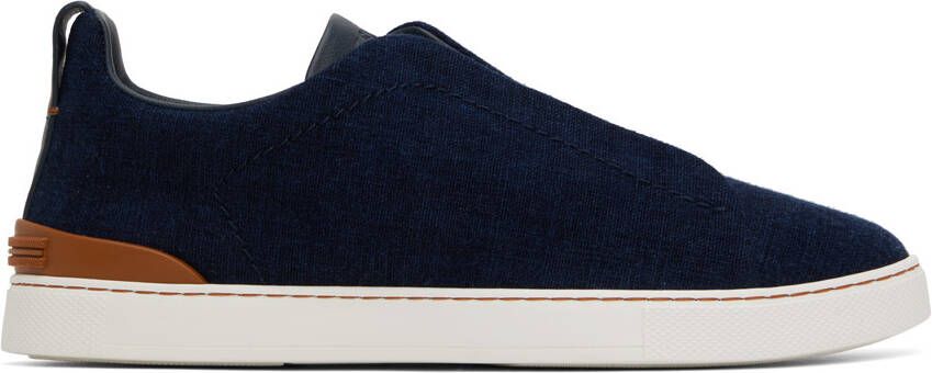 ZEGNA Navy Triple Stitch Sneakers