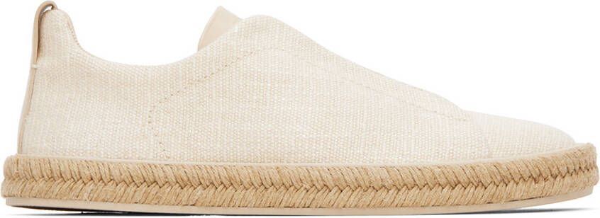 ZEGNA Off-White Triple Stitch Sneakers - Picture 6