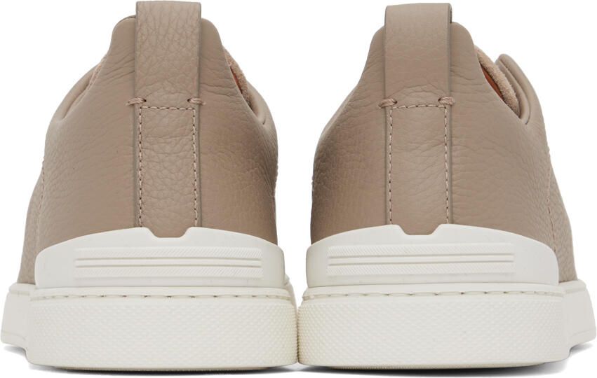 ZEGNA Beige Triple Stitch Sneakers