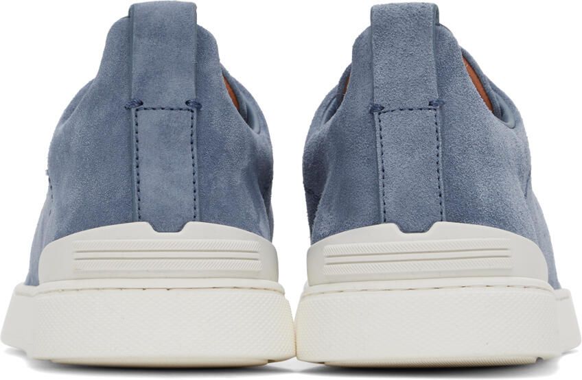 ZEGNA Blue Triple Stitch Sneakers
