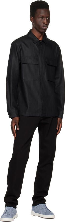 ZEGNA Blue Triple Stitch Sneakers - Picture 4