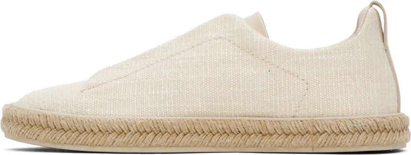 ZEGNA Off-White Triple Stitch Sneakers - Picture 4