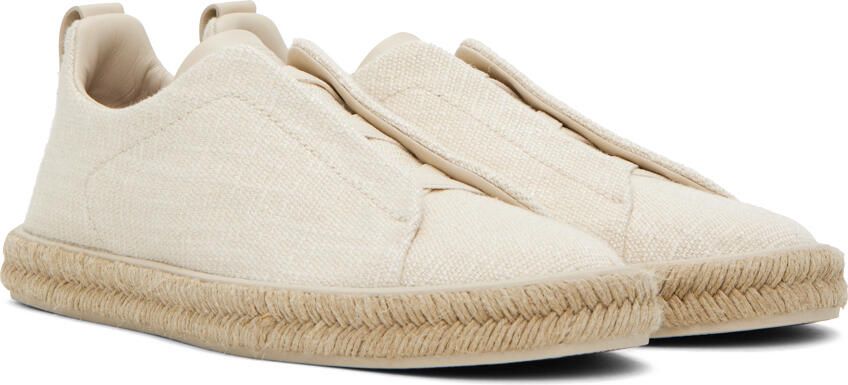 ZEGNA Off-White Triple Stitch Sneakers - Picture 2