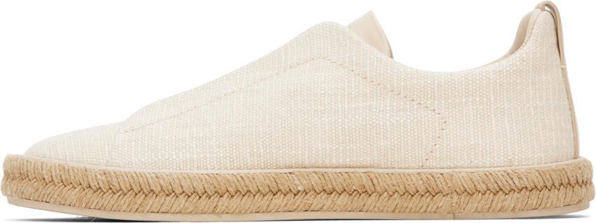 ZEGNA Off-White Triple Stitch Sneakers - Picture 5