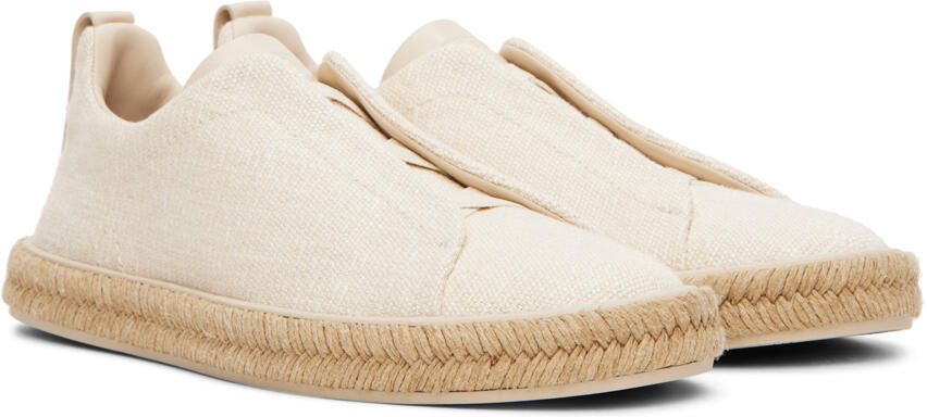 ZEGNA Off-White Triple Stitch Sneakers - Picture 3