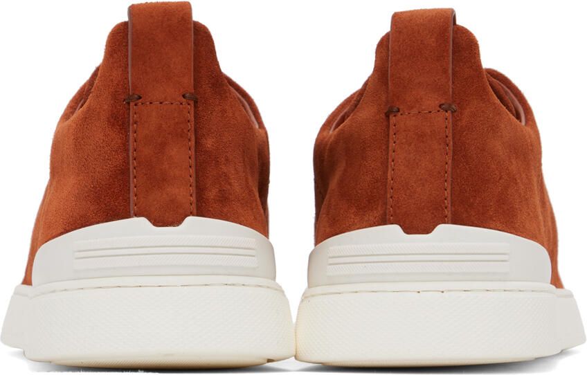 ZEGNA Orange Triple Stitch Sneakers